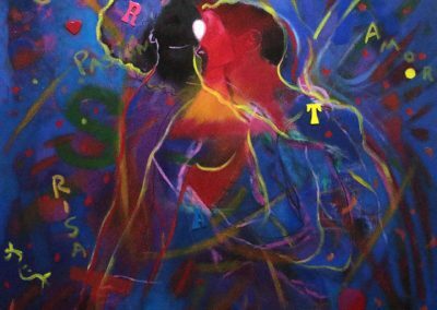 Sublime Passion. Painting. Oil and acrylic on canvas. 30"x 30". Private collection